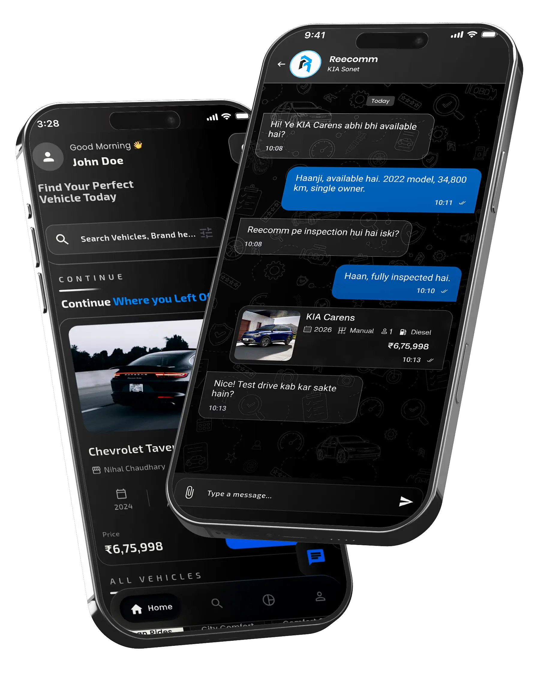Reecomm Mobile App Interface