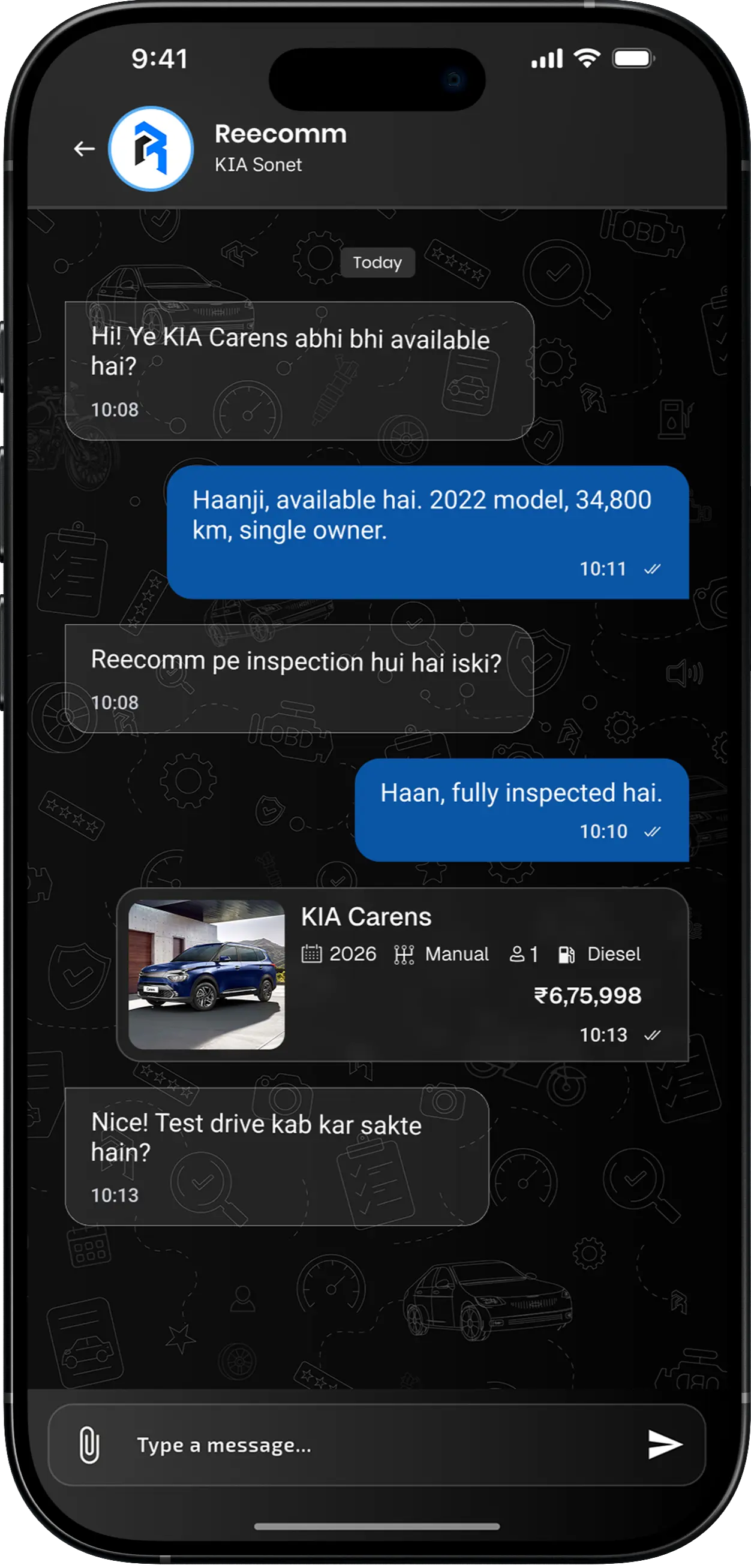 Direct chat between buyer and verified seller on Reecomm app