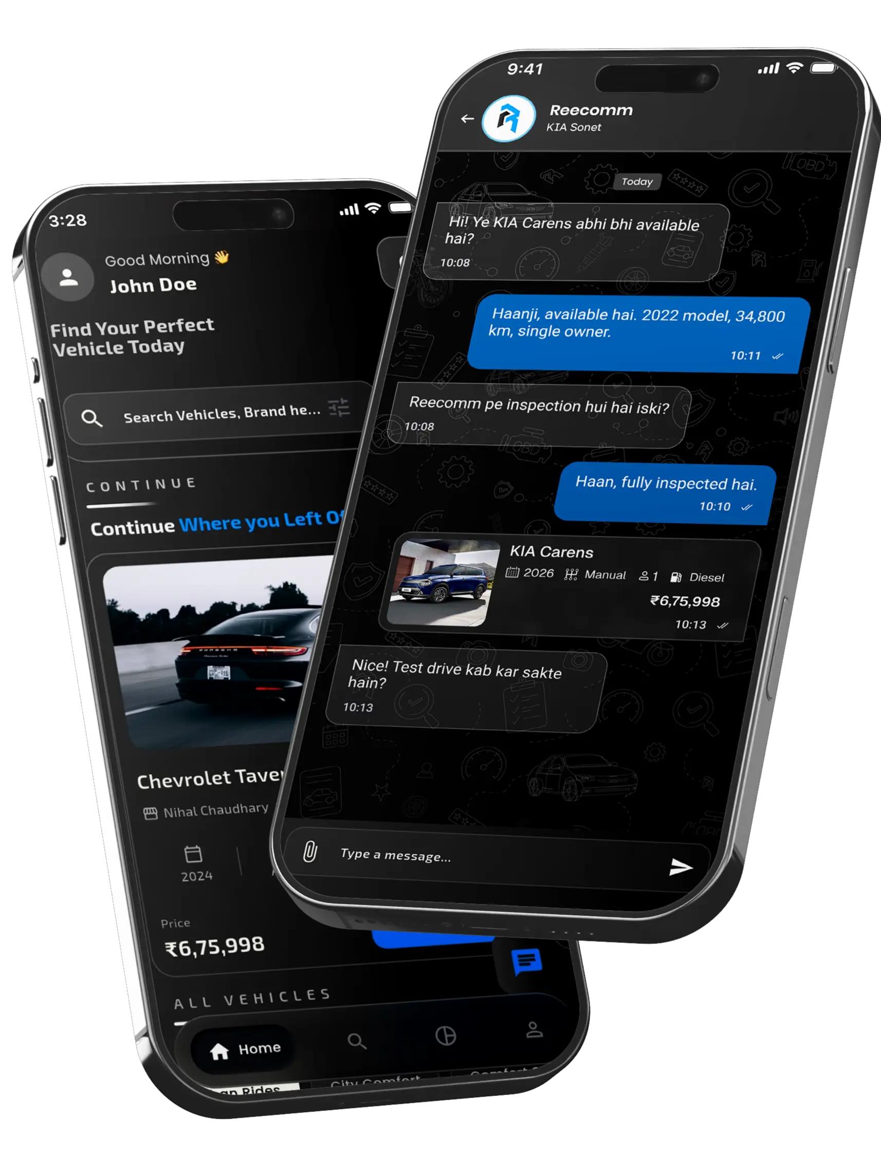 Reecomm app mockup